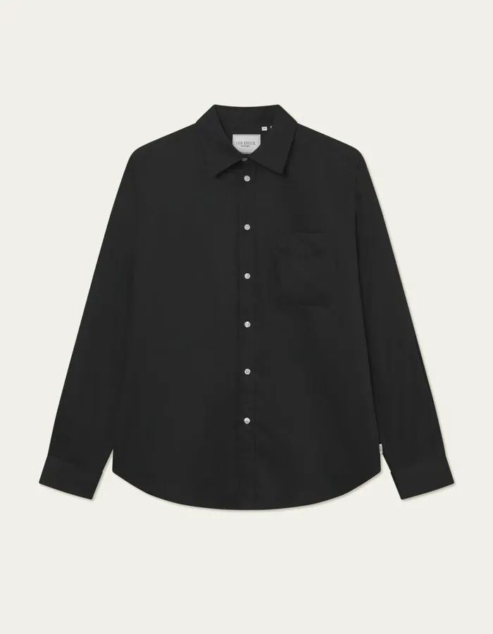 ShirtsOvershirts Men Les Deux Kent Tencel Shirt 8211 BlackBlack