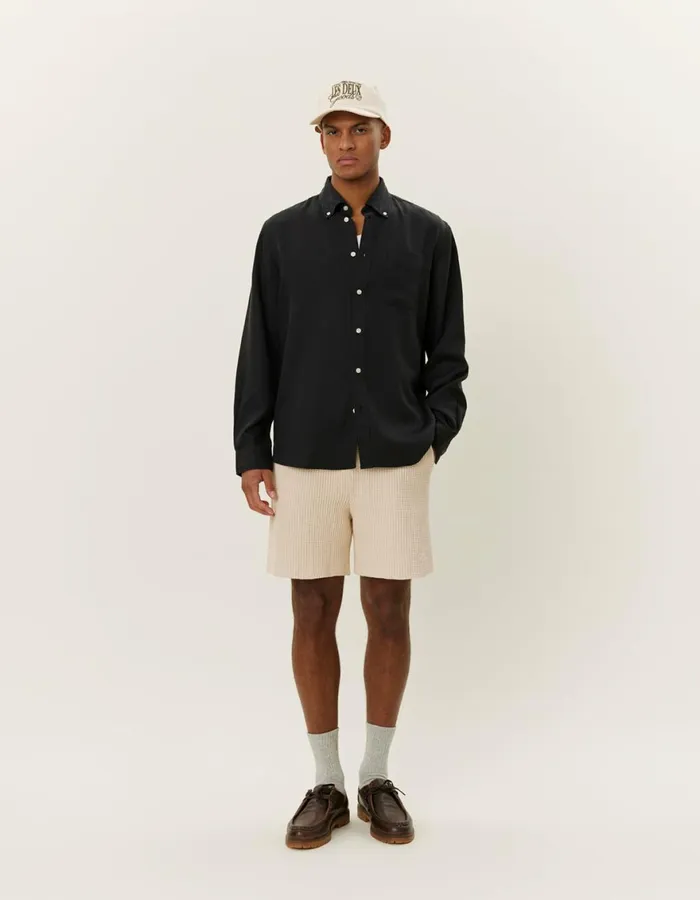 ShirtsOvershirts Men Les Deux Kent Tencel Shirt 8211 BlackBlack