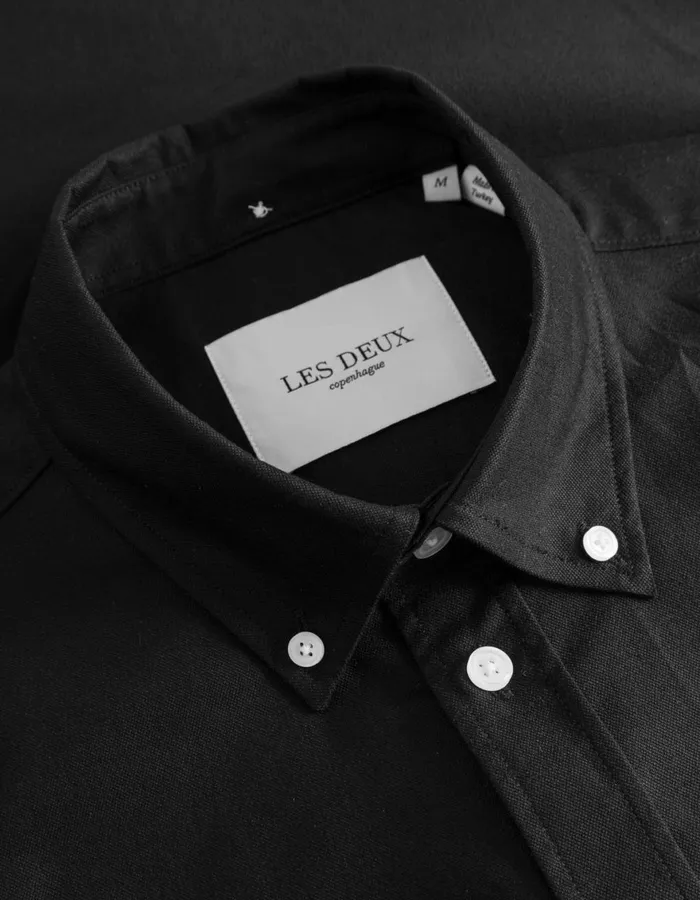 ShirtsOvershirts Men Les Deux Konrad Oxford Shirt 8211 Seasonal 8211 BlackBlack