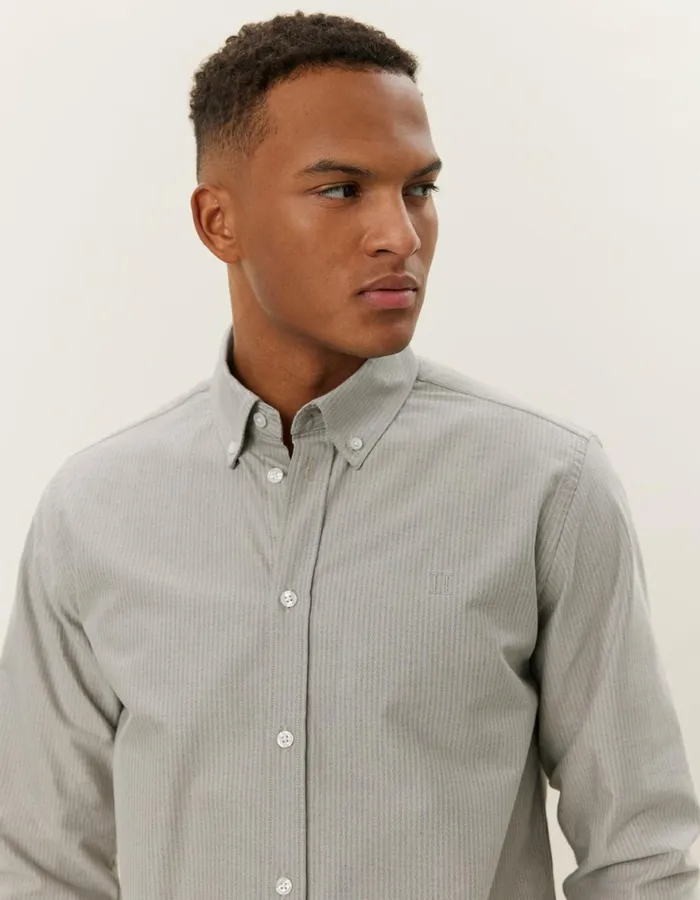 ShirtsOvershirts Men Les Deux Konrad Stripe Oxford Shirt 8211 Light SandBlueprint