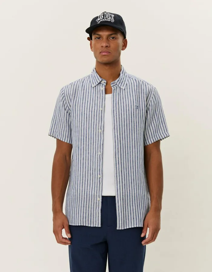 ShirtsOvershirts Men Les Deux Kris Linen SS Shirt 8211 Light IvoryBlueprint