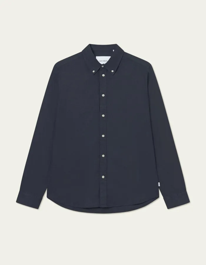 ShirtsOvershirts Men Les Deux Kristian Linen BD Shirt 8211 Dark Navy