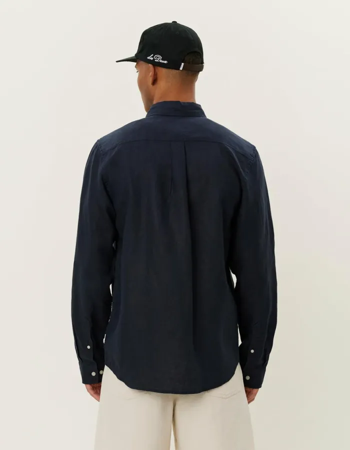 ShirtsOvershirts Men Les Deux Kristian Linen BD Shirt 8211 Dark Navy