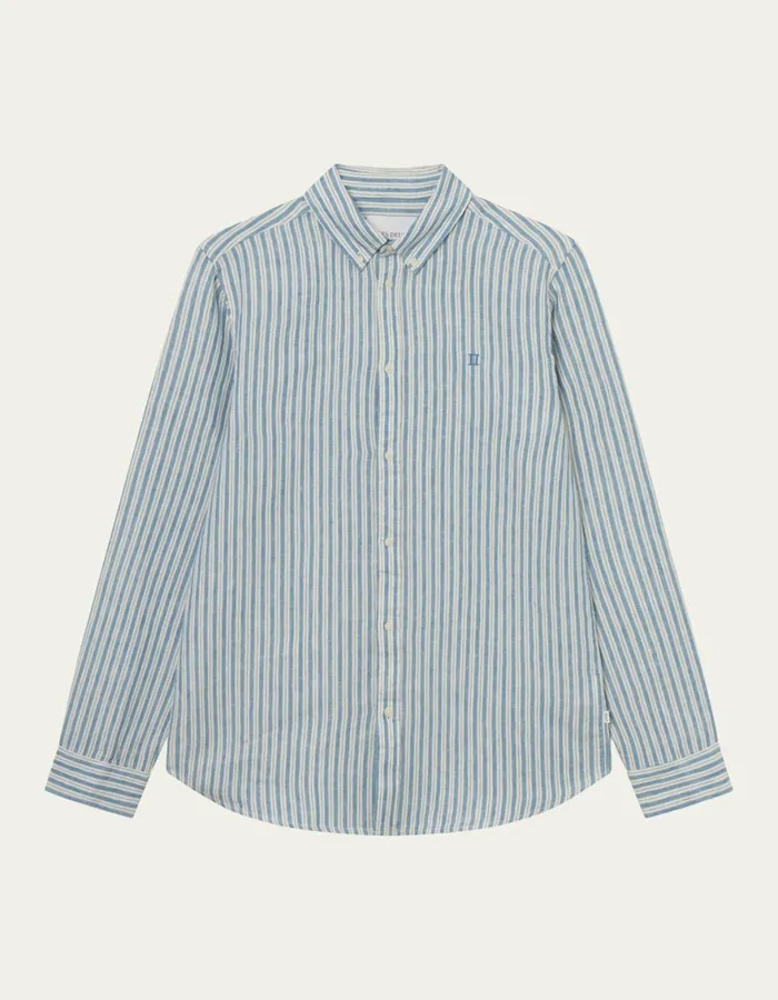 ShirtsOvershirts Men Les Deux Kristian Linen BD Shirt 8211 Washed Denim BlueIvory ShirtsOvershirts Men Les Deux Kristian Linen BD Shirt 8211 Washed Denim BlueIvory
