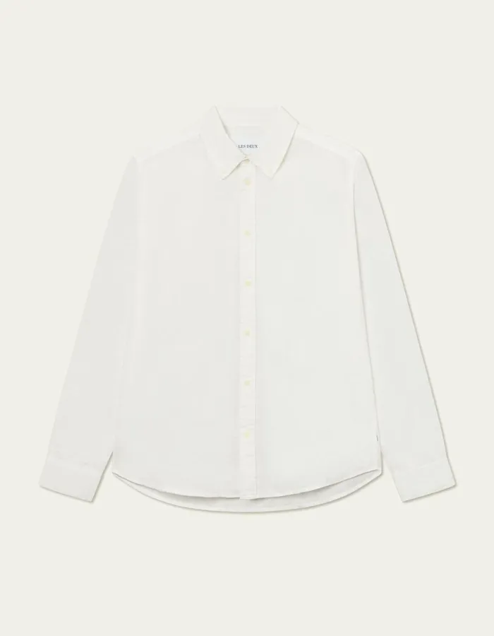 ShirtsOvershirts Men Les Deux Kristian Linen BD Shirt 8211 WhiteWhite