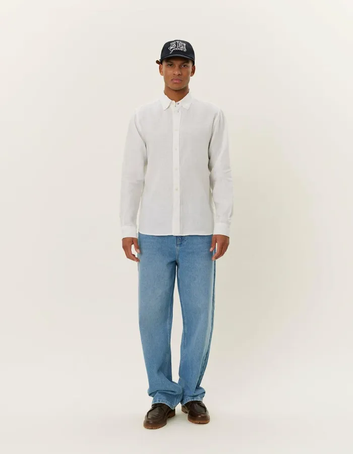 ShirtsOvershirts Men Les Deux Kristian Linen BD Shirt 8211 WhiteWhite