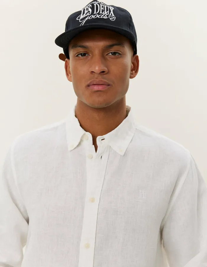 ShirtsOvershirts Men Les Deux Kristian Linen BD Shirt 8211 WhiteWhite