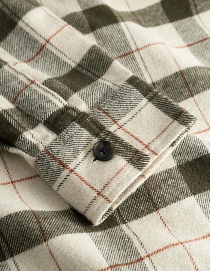 ShirtsOvershirts Men Les Deux Lennon Flannel Check Overshirt 8211 IvoryRosin