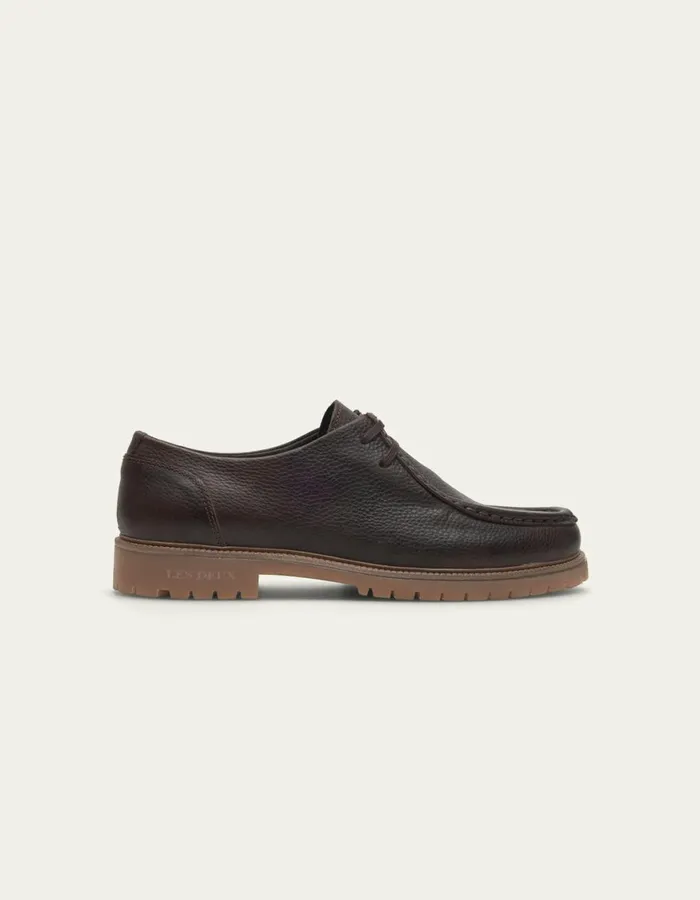 Shoes Men Les Deux Taylor Leather Moc Toe Shoe 8211 Brown