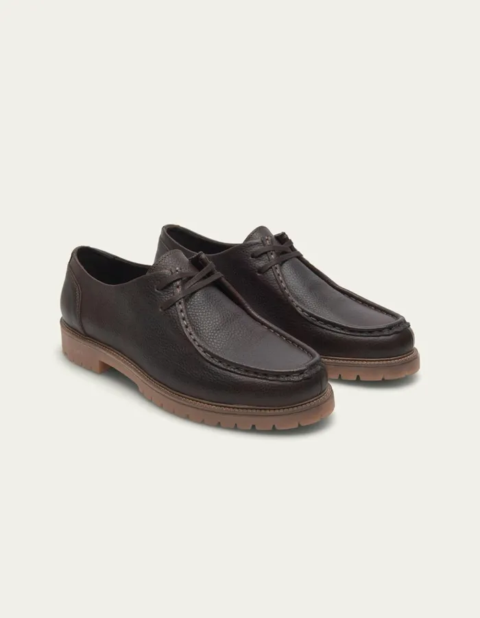 Shoes Men Les Deux Taylor Leather Moc Toe Shoe 8211 Brown