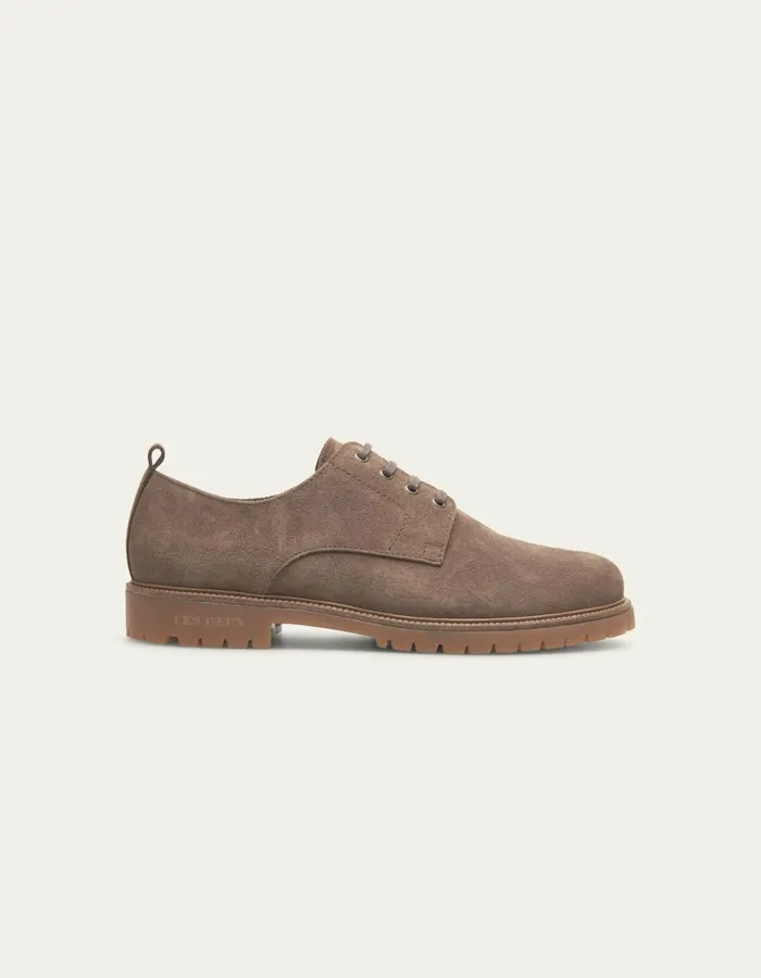 Shoes Men Les Deux Taylor Suede Derby Shoe 8211 Walnut