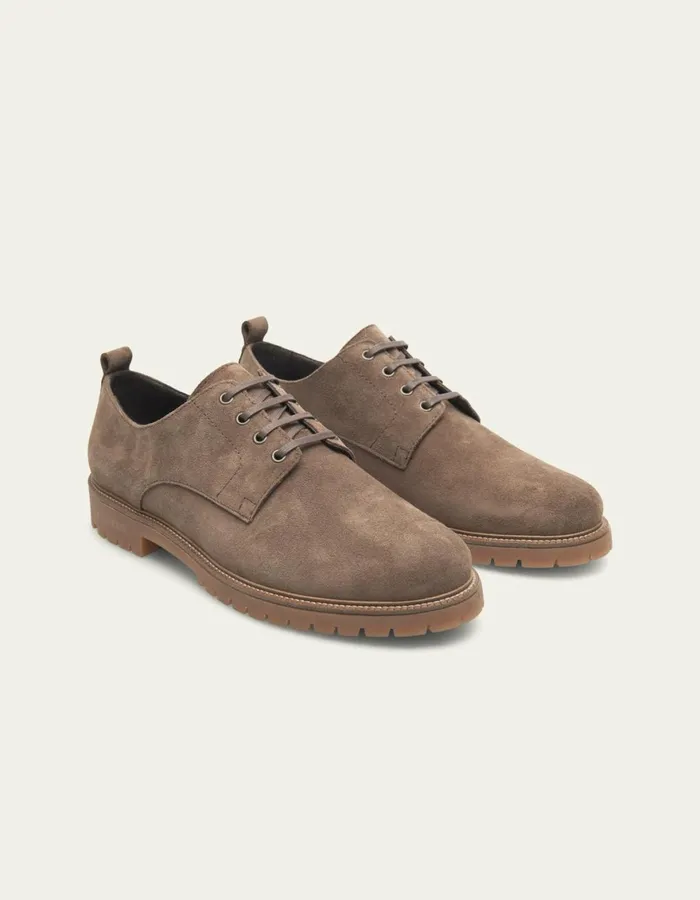 Shoes Men Les Deux Taylor Suede Derby Shoe 8211 Walnut