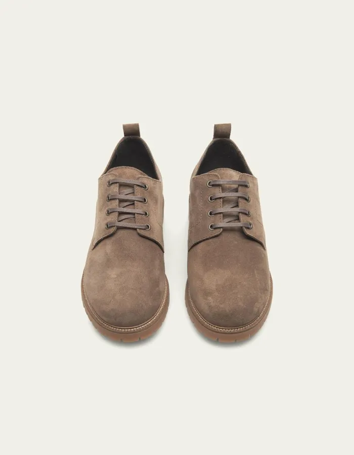 Shoes Men Les Deux Taylor Suede Derby Shoe 8211 Walnut