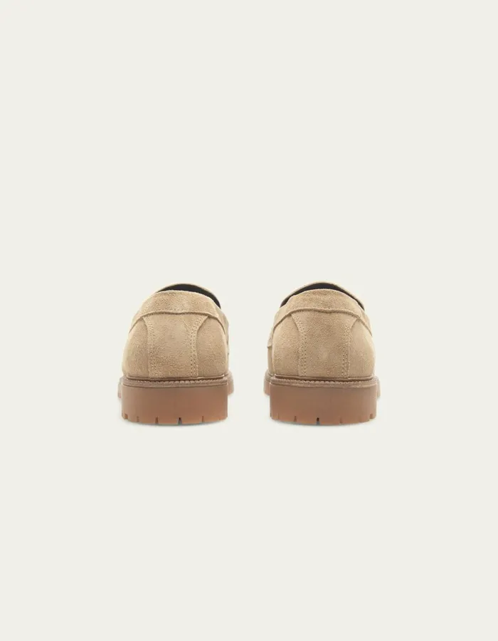 Shoes Men Les Deux Taylor Suede Penny Loafer 8211 Light Sand