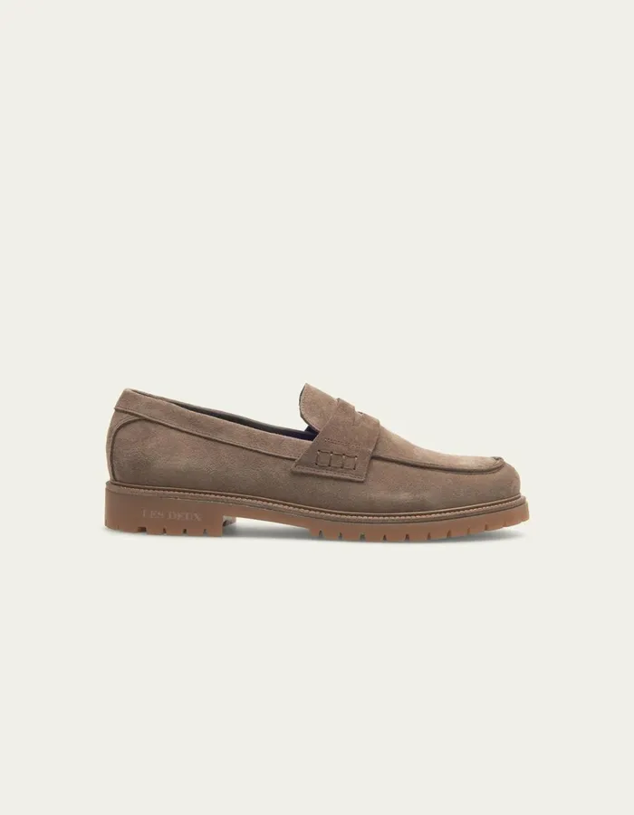 Shoes Men Les Deux Taylor Suede Penny Loafer 8211 Walnut