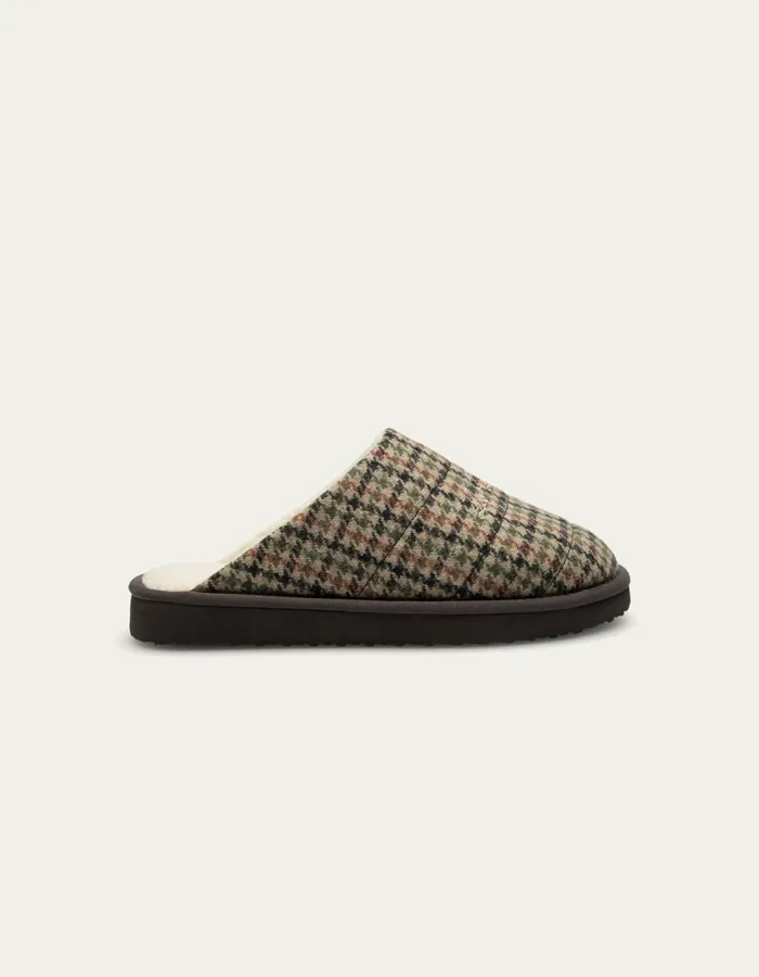 Shoes Men Les Deux Truman Houndstooth Padded Slipper 8211 Warm SandBlack