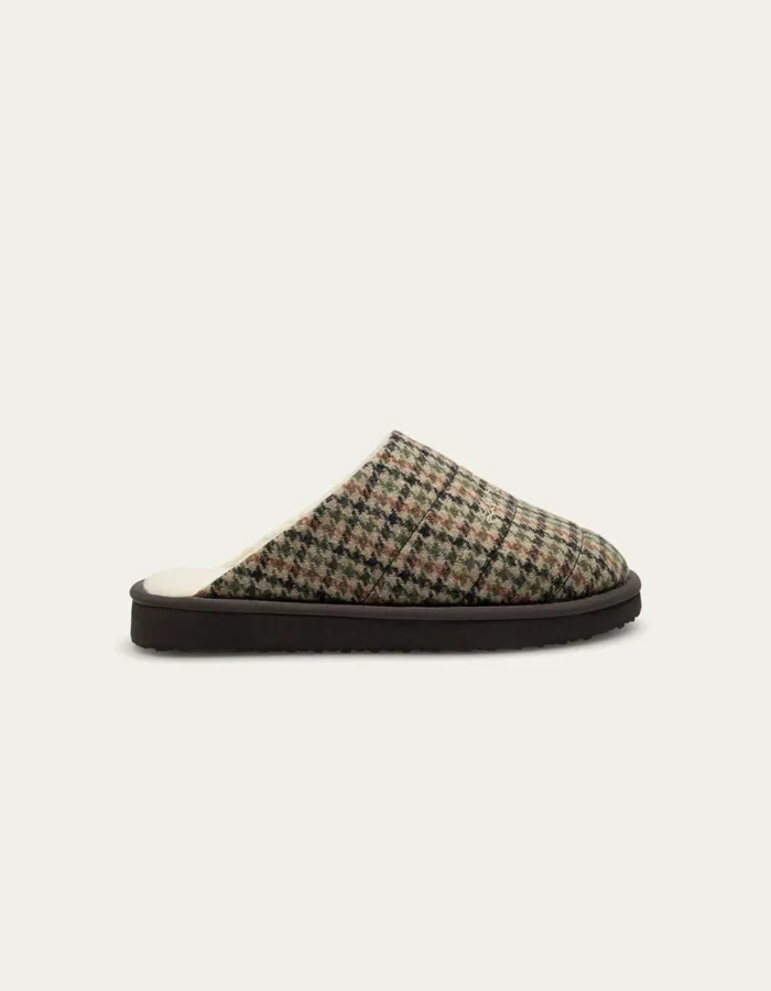 Shoes Men Les Deux Truman Houndstooth Padded Slipper 8211 Warm SandBlack
