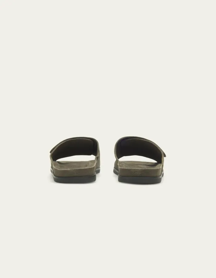 Shoes Men Les Deux Wilhelm Suede Velcro Sandal 8211 Forest Green