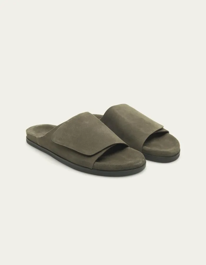 Shoes Men Les Deux Wilhelm Suede Velcro Sandal 8211 Forest Green
