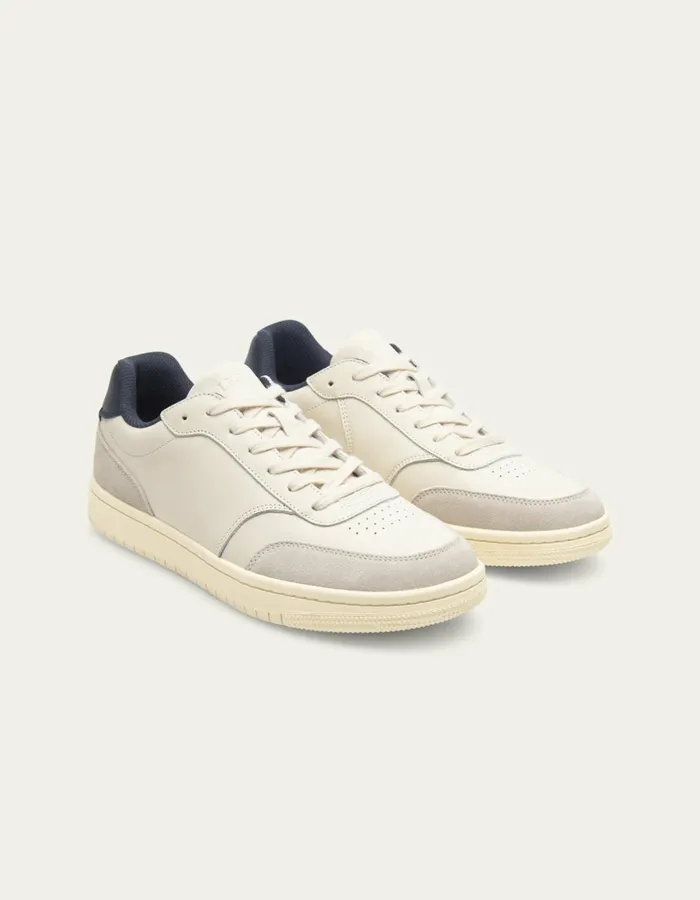 Shoes Men Les Deux Wolfe Grainy Contrast Sneaker 8211 Vintage WhiteDark Navy