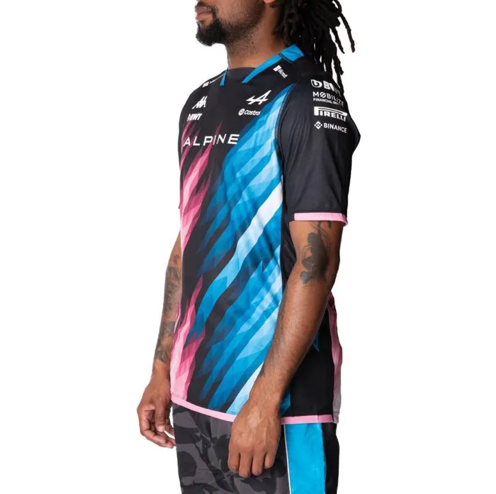 Shop Kappa Tops Kombat Ocon Alpine F1 Jersey Black