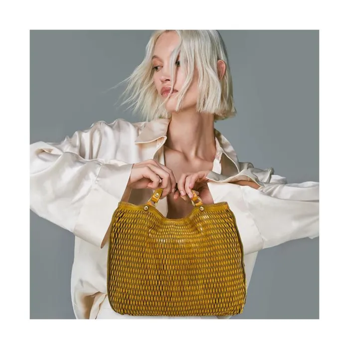 ShoppersTote Bags Women Campomaggi Mangrovia Yellow ShoppersTote Bags Women Campomaggi Mangrovia Yellow