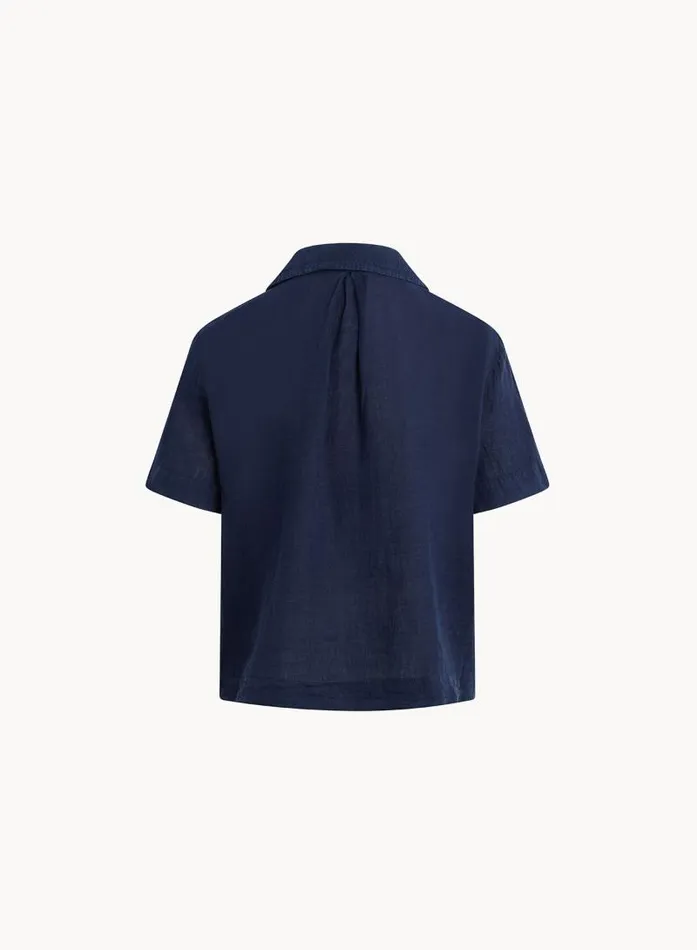 Short Sleeve Flowy Button Down 8211 Brazilian Navy Women Bella Dahl Short Sleeve