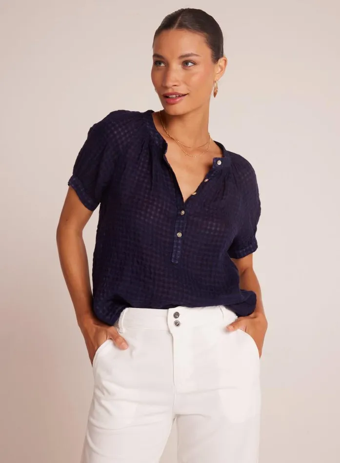 Short Sleeve Raglan Pullover 8211 Tropic Navy Women Bella Dahl Short Sleeve