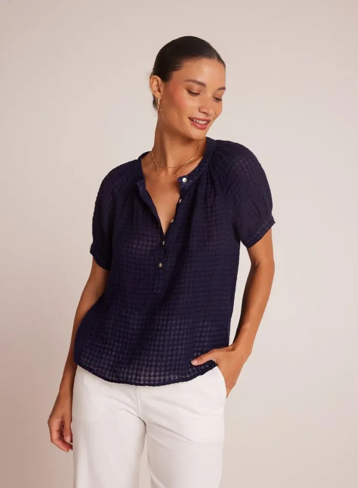Short Sleeve Raglan Pullover 8211 Tropic Navy Women Bella Dahl Short Sleeve