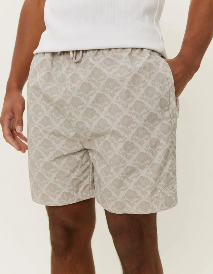 Shorts Men Les Deux Flower Tile Track Shorts 8211 Light SandDark Sand