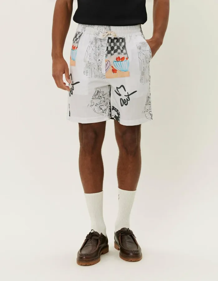Shorts Men Les Deux Otto AOP Shorts 8211 Light Ivory
