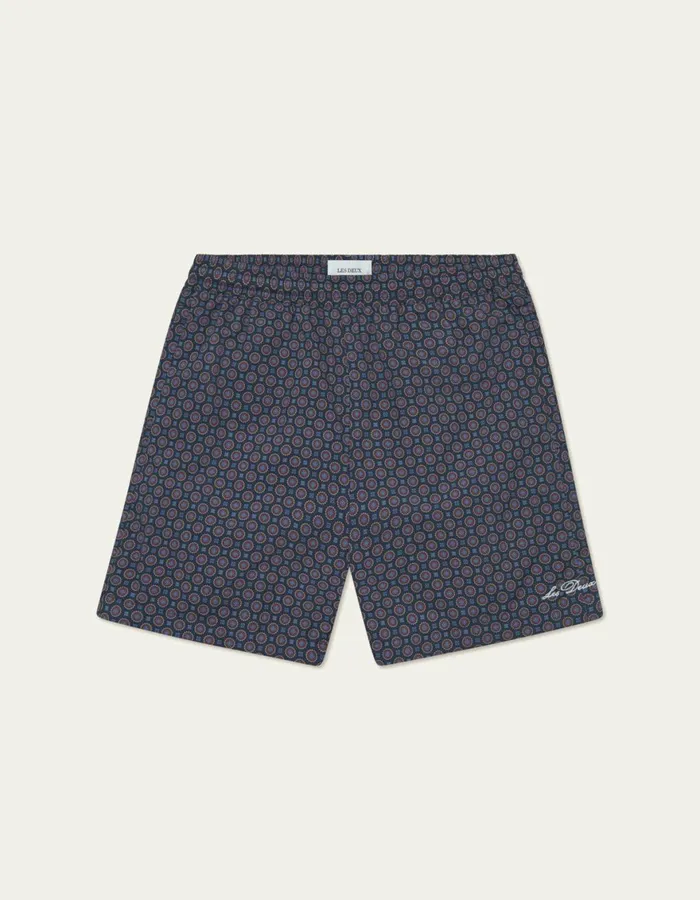 Shorts Men Les Deux Smith Track Shorts 8211 Dark NavyMulticolor AOP