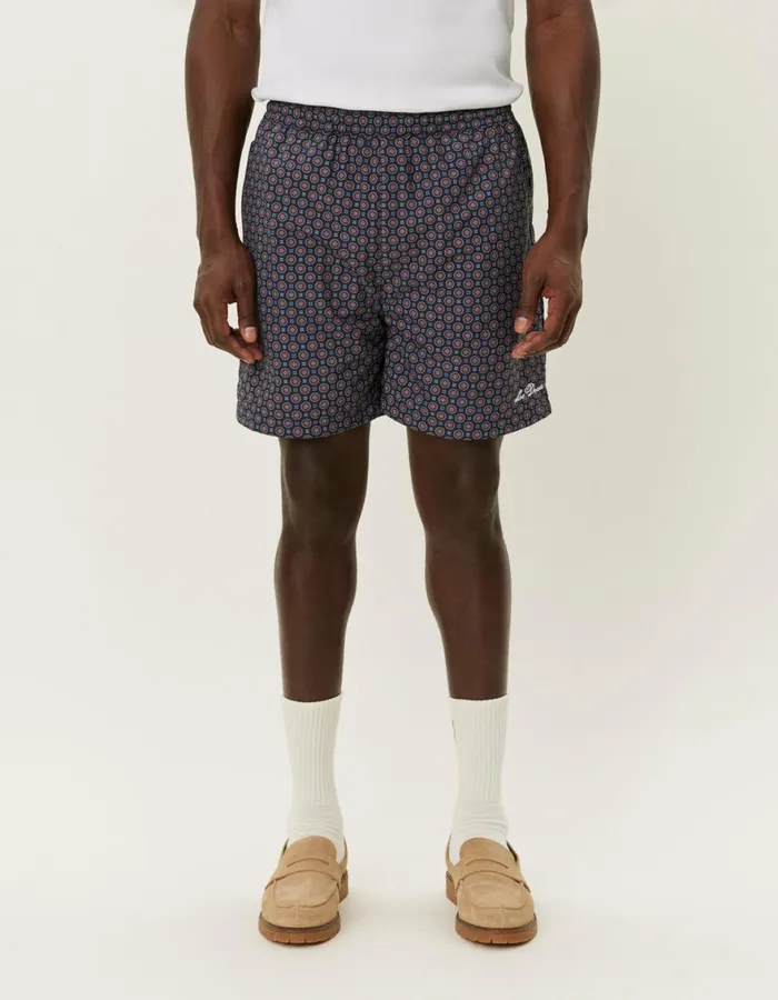 Shorts Men Les Deux Smith Track Shorts 8211 Dark NavyMulticolor AOP