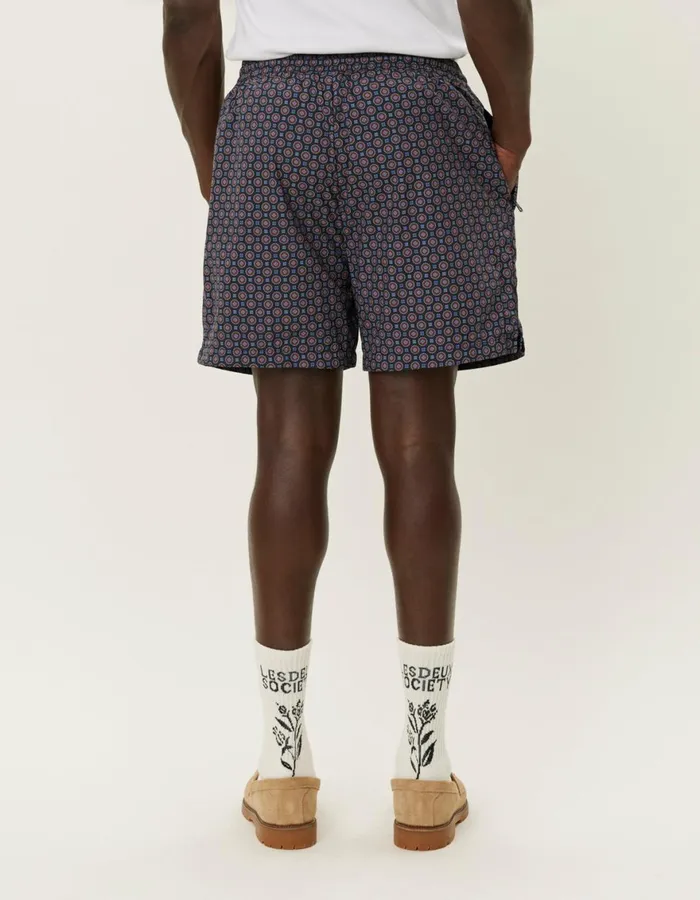 Shorts Men Les Deux Smith Track Shorts 8211 Dark NavyMulticolor AOP