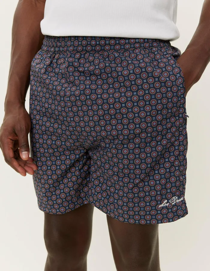 Shorts Men Les Deux Smith Track Shorts 8211 Dark NavyMulticolor AOP