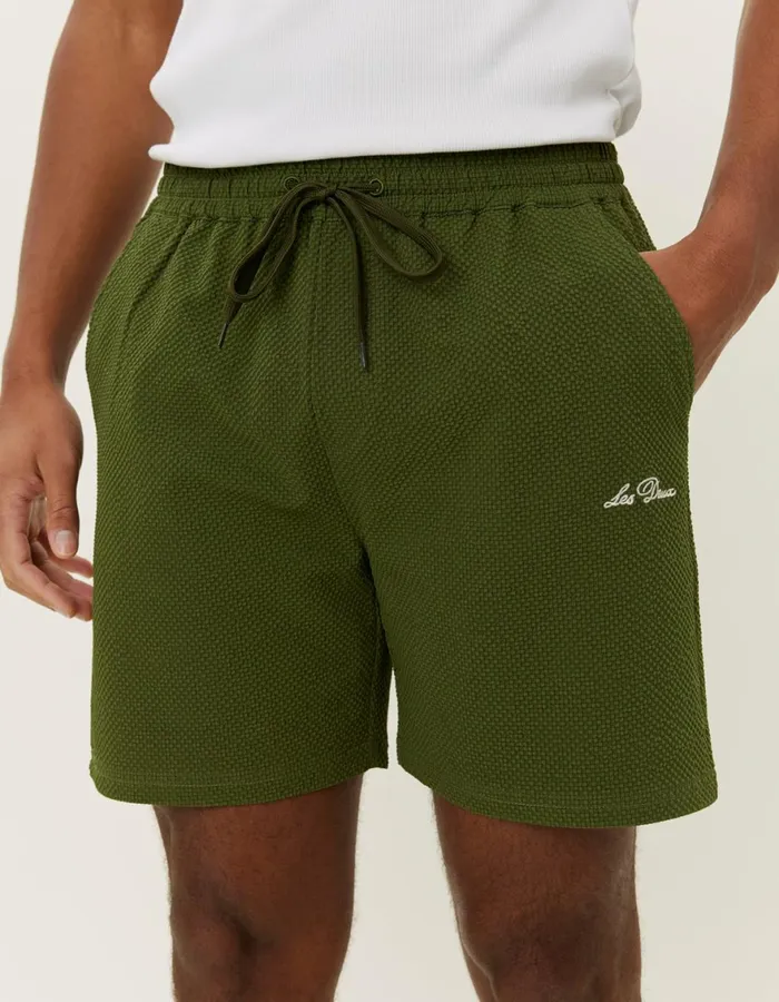 Shorts Men Les Deux Stan Seersucker Swim Shorts 20 8211 Chive Green