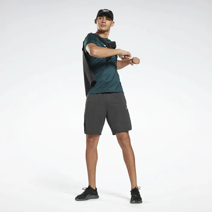 Shorts Mens Reebok Workout Ready Mlange Shorts Black