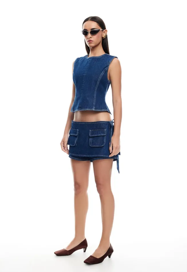 Shorts Women Lioness Fashion COUNTRYSIDE SKORT Blue Denim