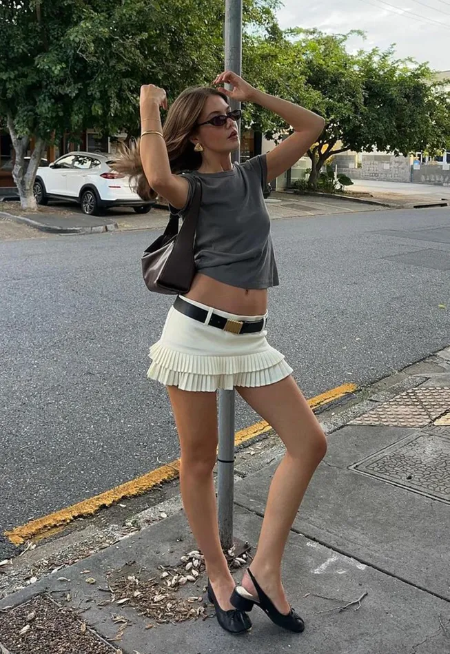 Shorts Women Lioness Fashion DOUBLE RUFFLE MINI SKORT Soft Lemon