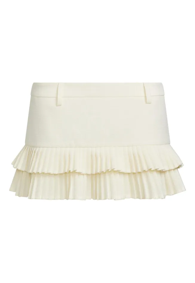 Shorts Women Lioness Fashion DOUBLE RUFFLE MINI SKORT Soft Lemon Shorts Women Lioness Fashion DOUBLE RUFFLE MINI SKORT Soft Lemon