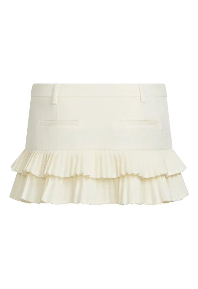 Shorts Women Lioness Fashion DOUBLE RUFFLE MINI SKORT Soft Lemon Shorts Women Lioness Fashion DOUBLE RUFFLE MINI SKORT Soft Lemon