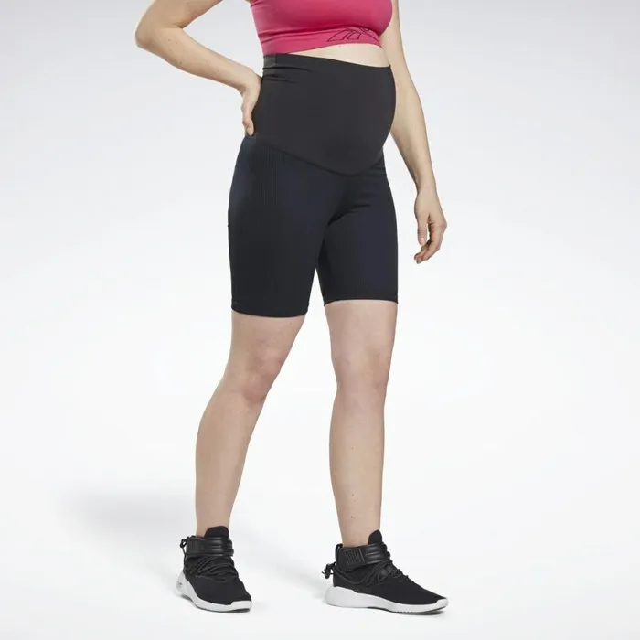 Shorts Womens Reebok Maternity Bike Shorts Black