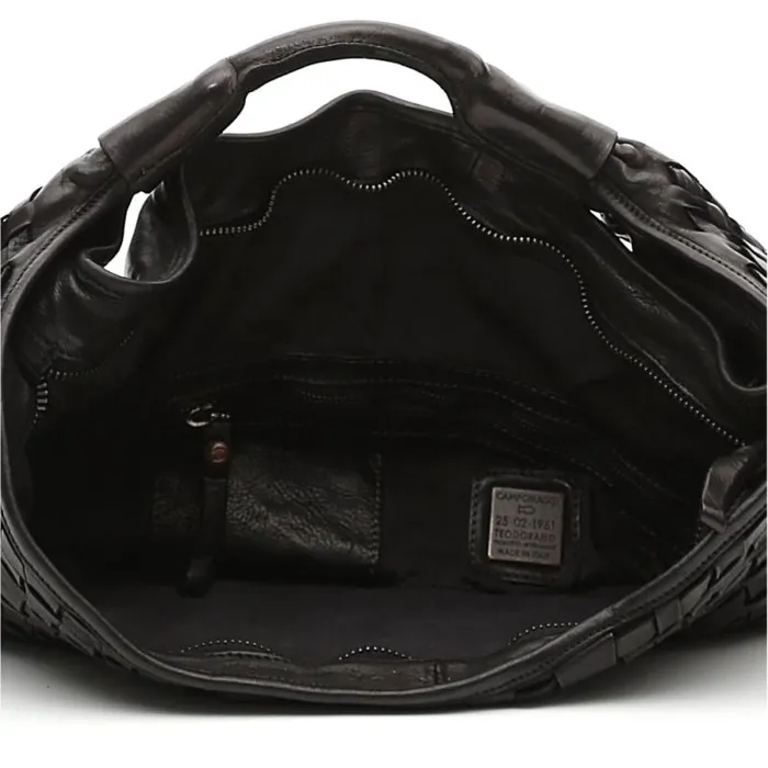 ShoulderHobo Bag Women Campomaggi Edera Black ShoulderHobo Bag Women Campomaggi Edera Black