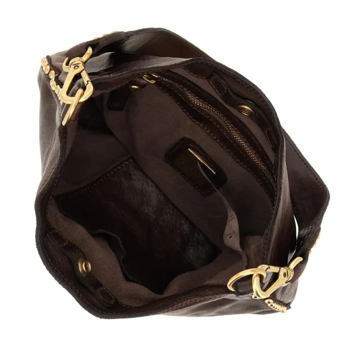 ShoulderHobo Bag Women Campomaggi Malachite Brown ShoulderHobo Bag Women Campomaggi Malachite Brown