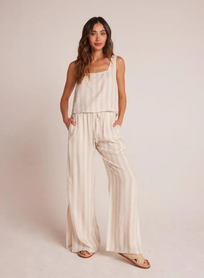 Side Slit Wide Leg Pant 8211 Playa Sand Stripe Women Bella Dahl Pants
