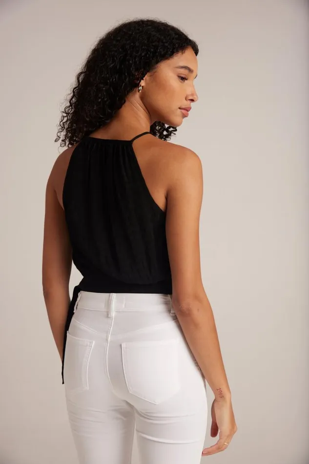 Side Tie Button Halter 8211 Black Women Bella Dahl Sleeveless