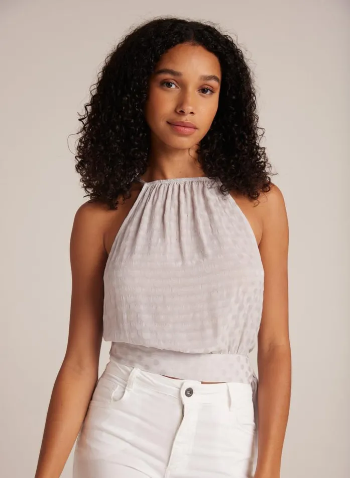 Side Tie Button Halter 8211 Silver Pearl Women Bella Dahl Sleeveless
