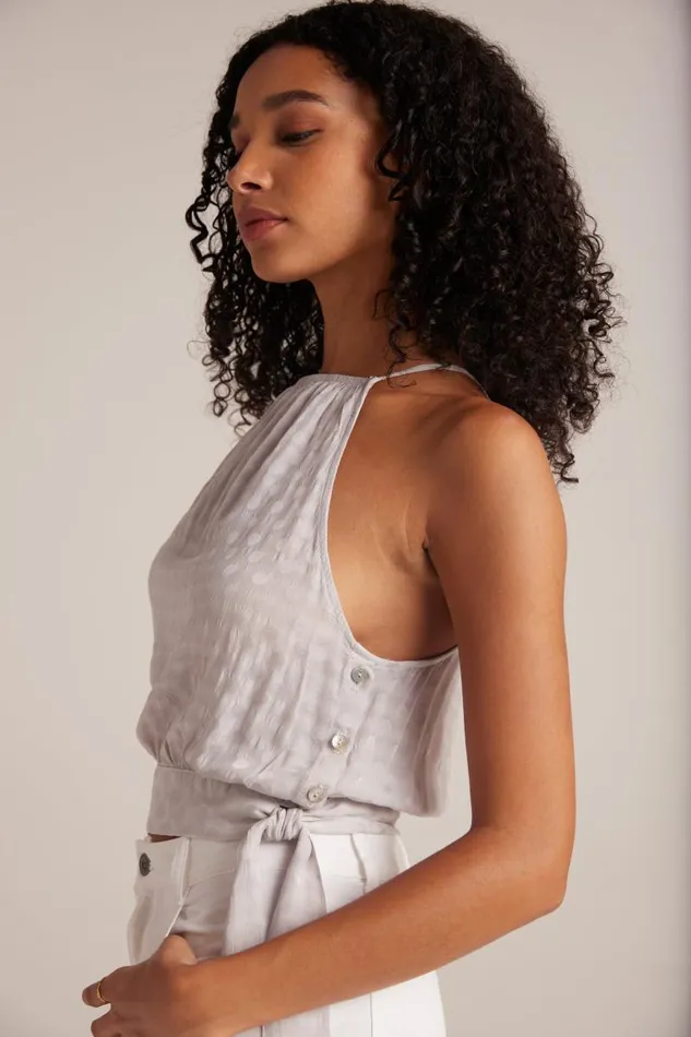 Side Tie Button Halter 8211 Silver Pearl Women Bella Dahl Sleeveless