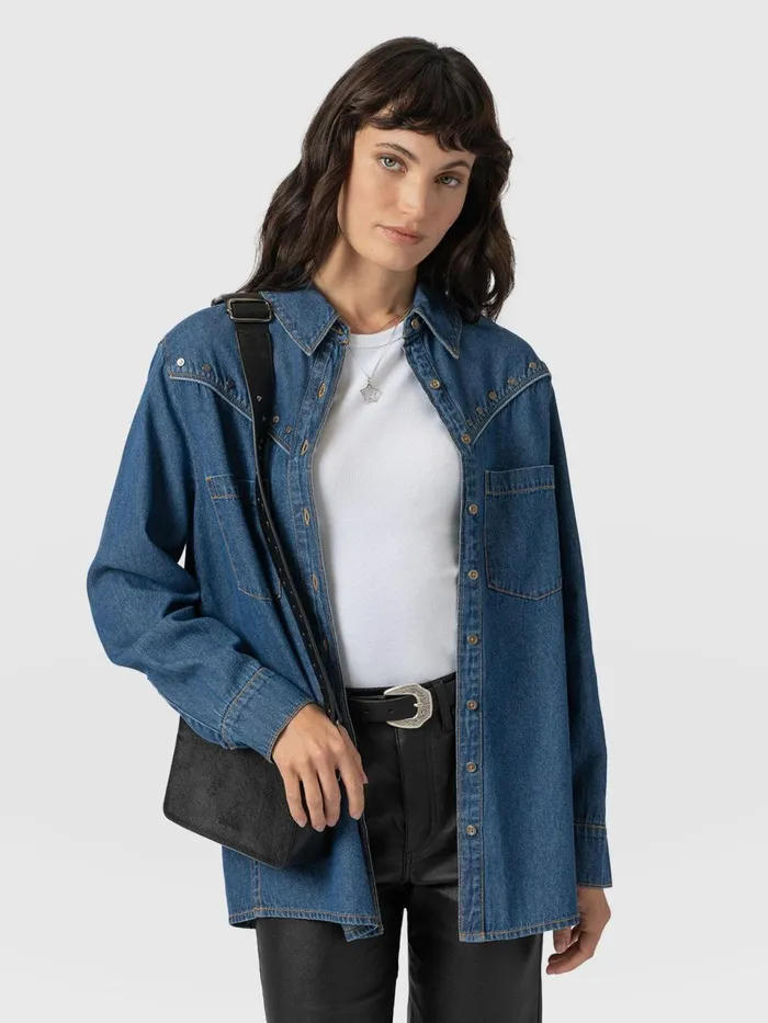 Sidney Denim Shirt 8211 Mid Blue Mid Blue Women Saint And Sofia Denim and Jeans