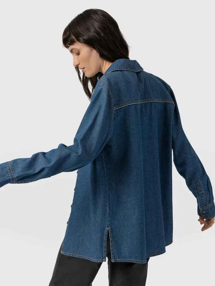 Sidney Denim Shirt 8211 Mid Blue Mid Blue Women Saint And Sofia Denim and Jeans